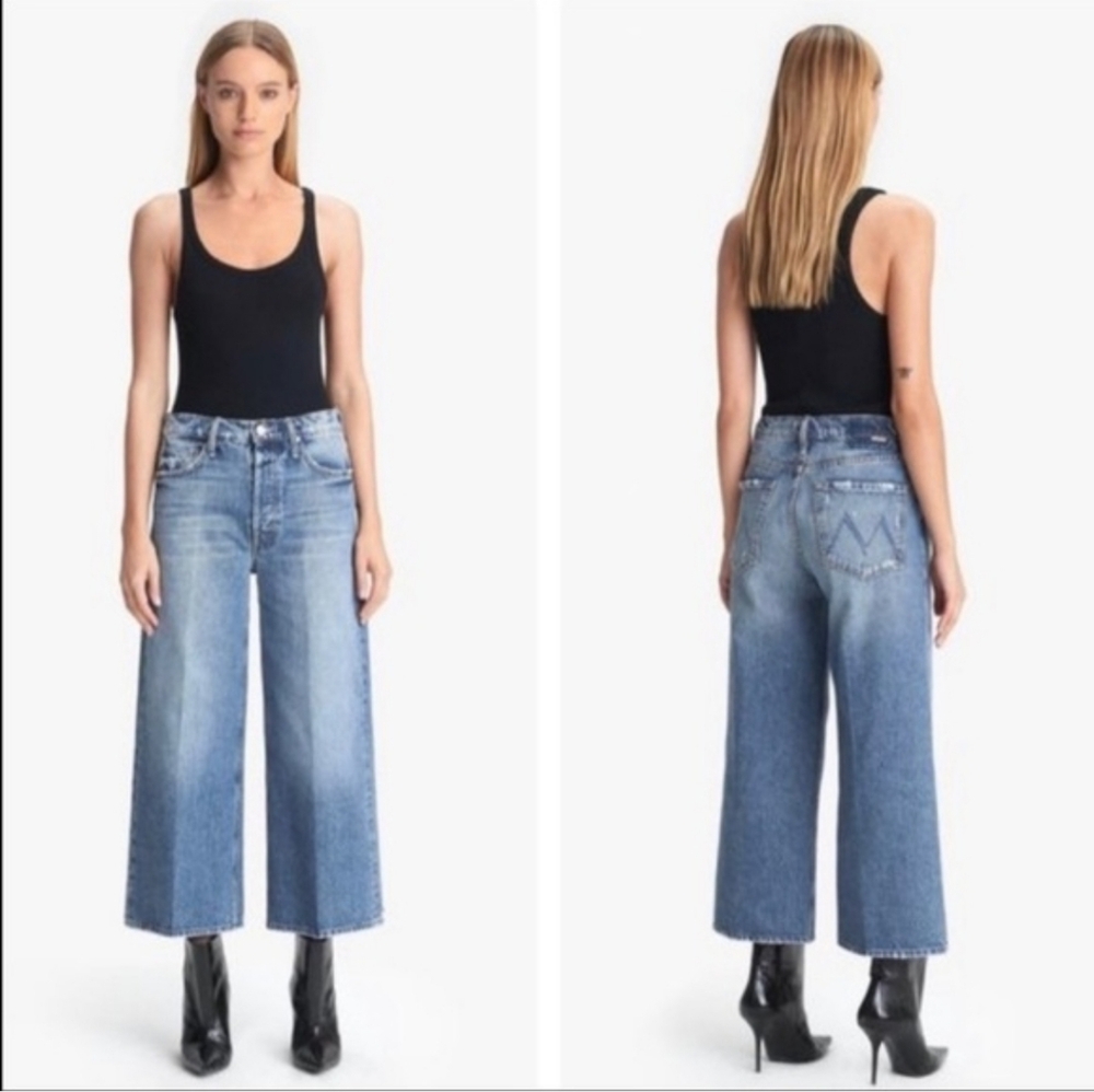 Mother Women's The Tomcat Roller Painfully Obvious Wide Leg Denim Jeans Sz 25 - Picture 2 of 10